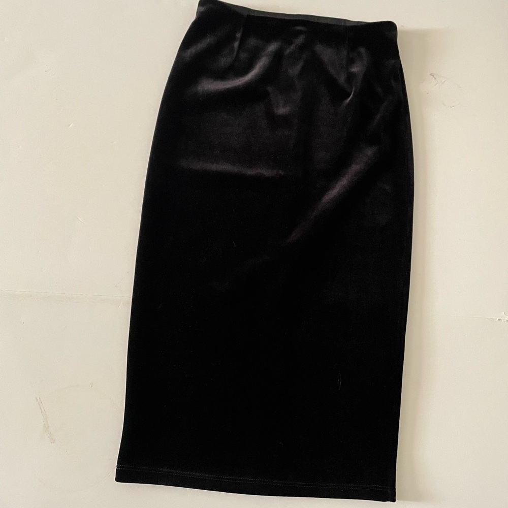 TopShop Straight Pencil Skirt Womens 2 Black Stretch Knee Length